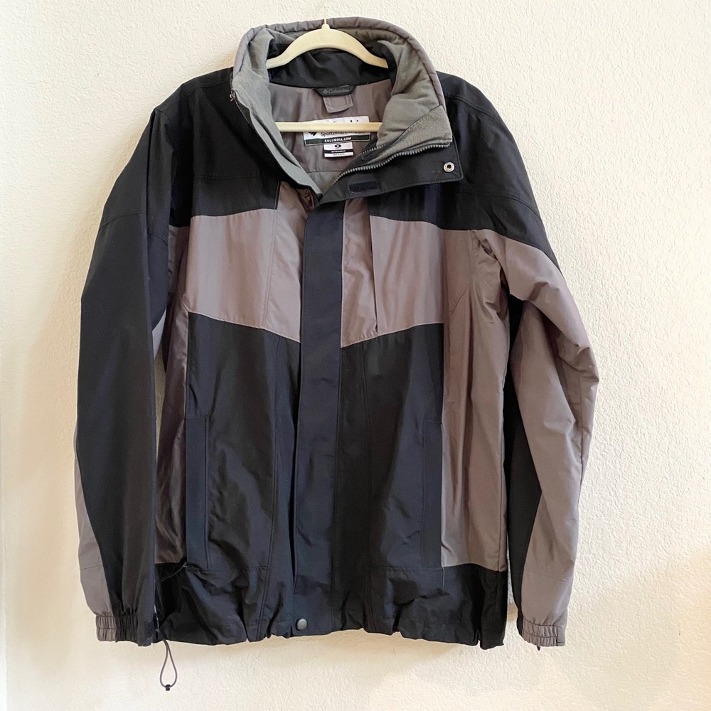 Columbia Sportswear Men's Interchange Ski Jacket Black Gray Omni Tech Size M